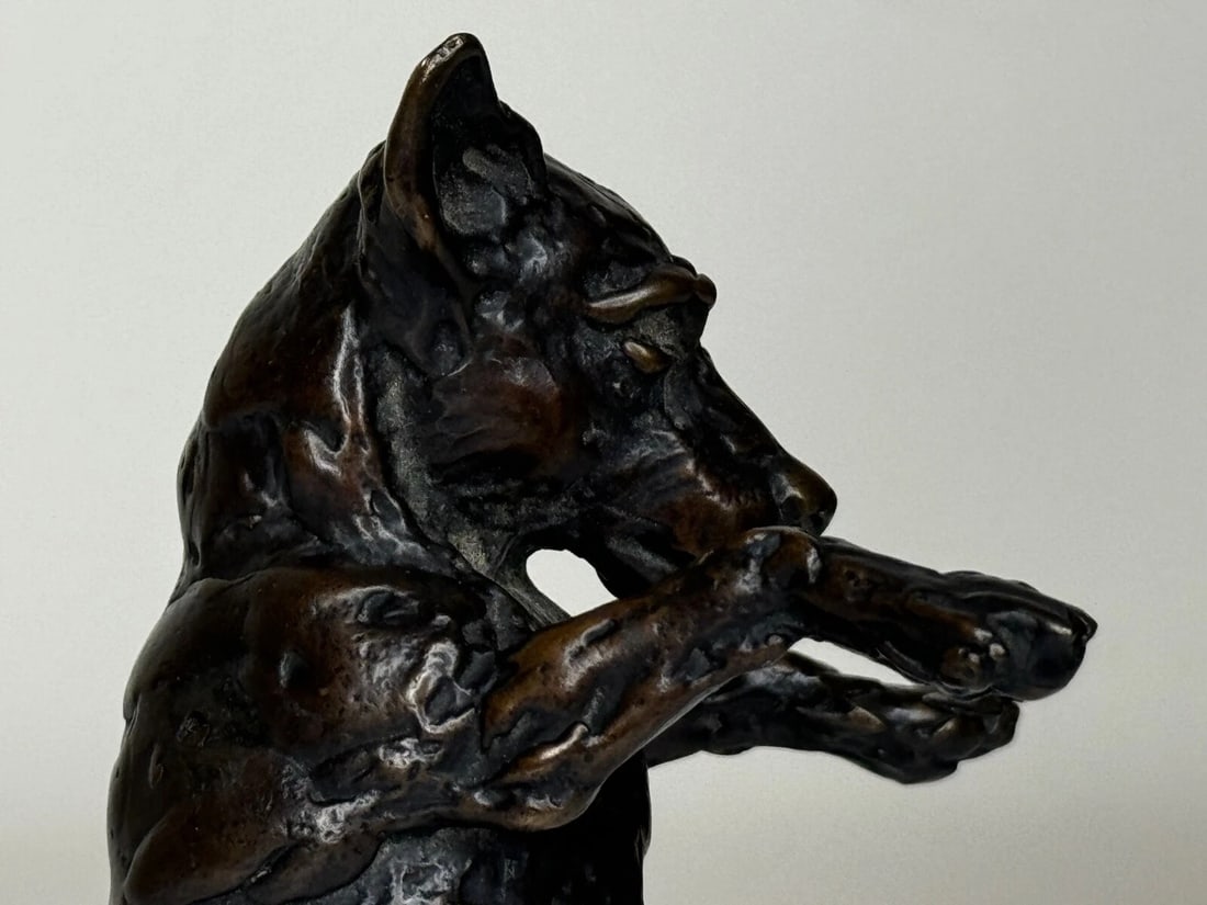 Standing Dog Jack Russell Patinated Bronze Sculpture By Lucy Kinsella - 11