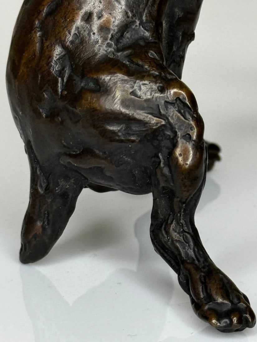 Standing Dog Jack Russell Patinated Bronze Sculpture By Lucy Kinsella - 13