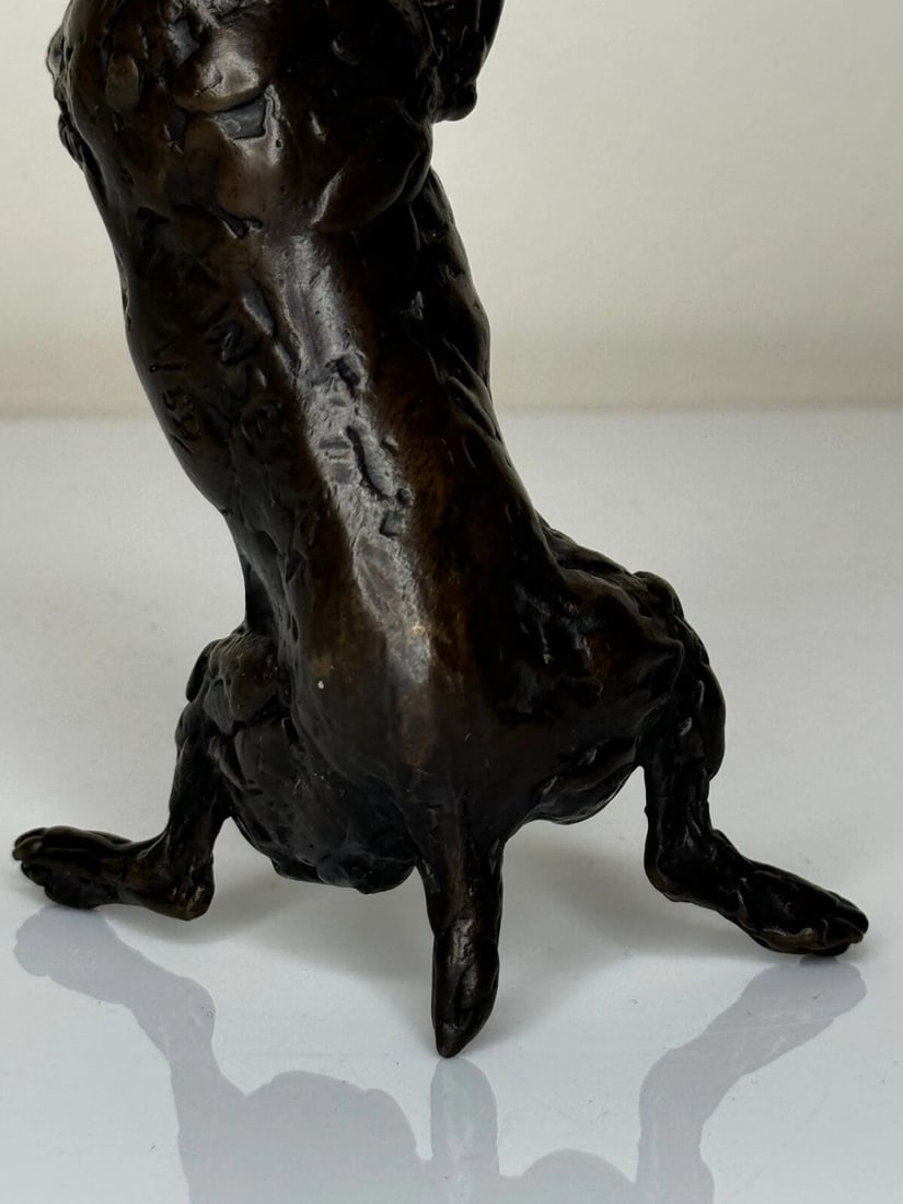 Standing Dog Jack Russell Patinated Bronze Sculpture By Lucy Kinsella - 15