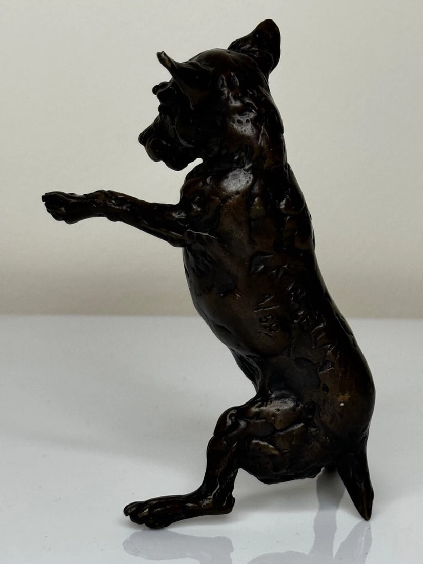 Standing Dog Jack Russell Patinated Bronze Sculpture By Lucy Kinsella - 18