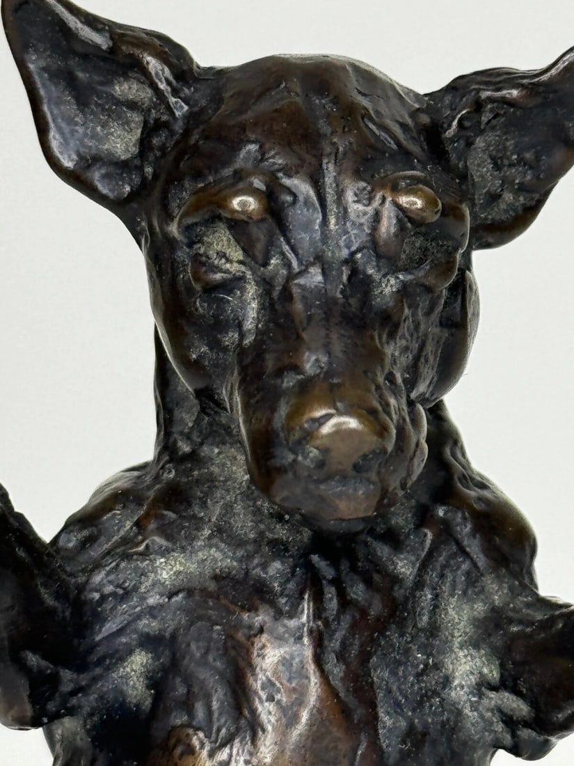 Standing Dog Jack Russell Patinated Bronze Sculpture By Lucy Kinsella - 3