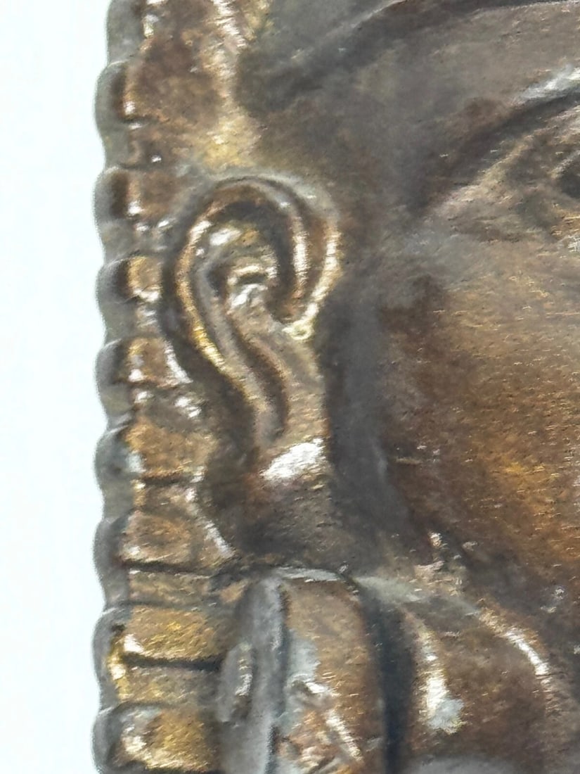 Pair Antique Neoclassical 19th Century Egyptian Sphinx Mask Bronze Door Knockers - 12