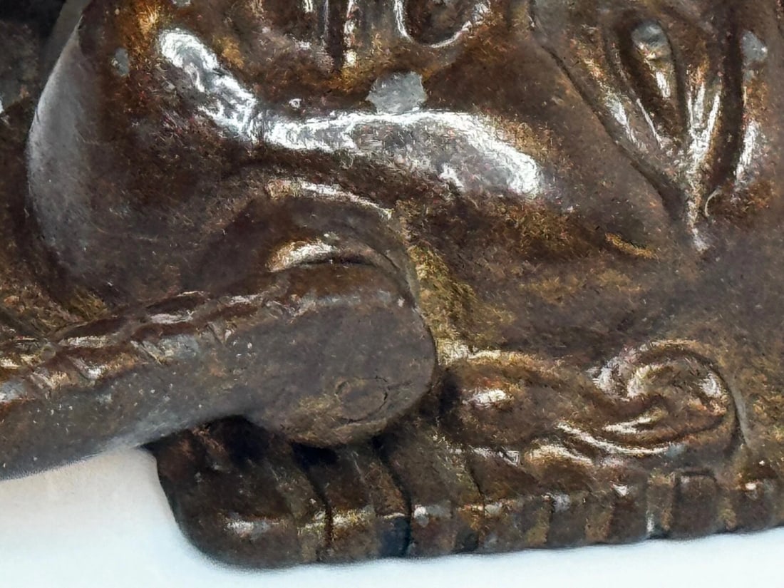 Pair Antique Neoclassical 19th Century Egyptian Sphinx Mask Bronze Door Knockers - 14