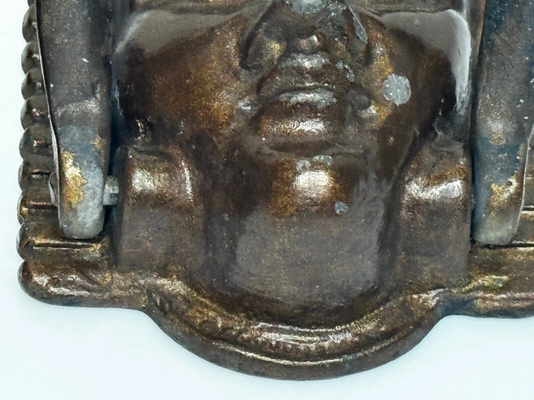 Pair Antique Neoclassical 19th Century Egyptian Sphinx Mask Bronze Door Knockers - 17