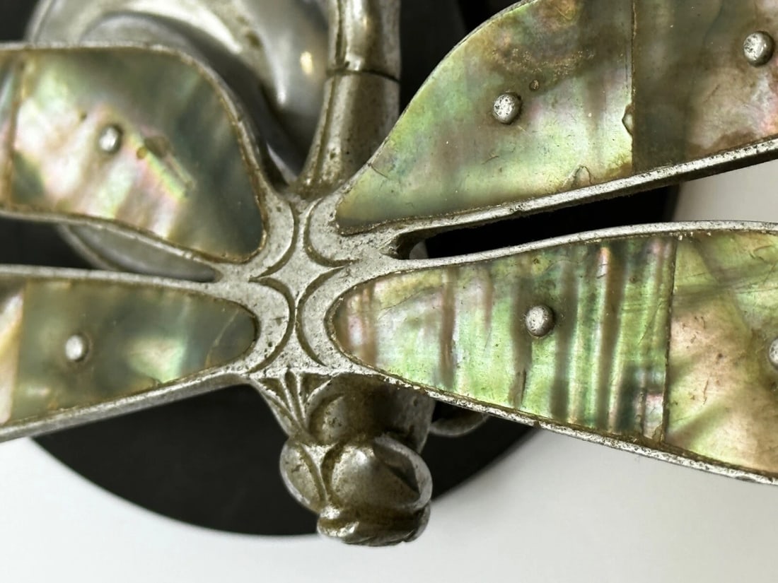 British Small Rare Art Deco Desmo Circa 1934 Dragonfly Car Mascot Sculpture - 10