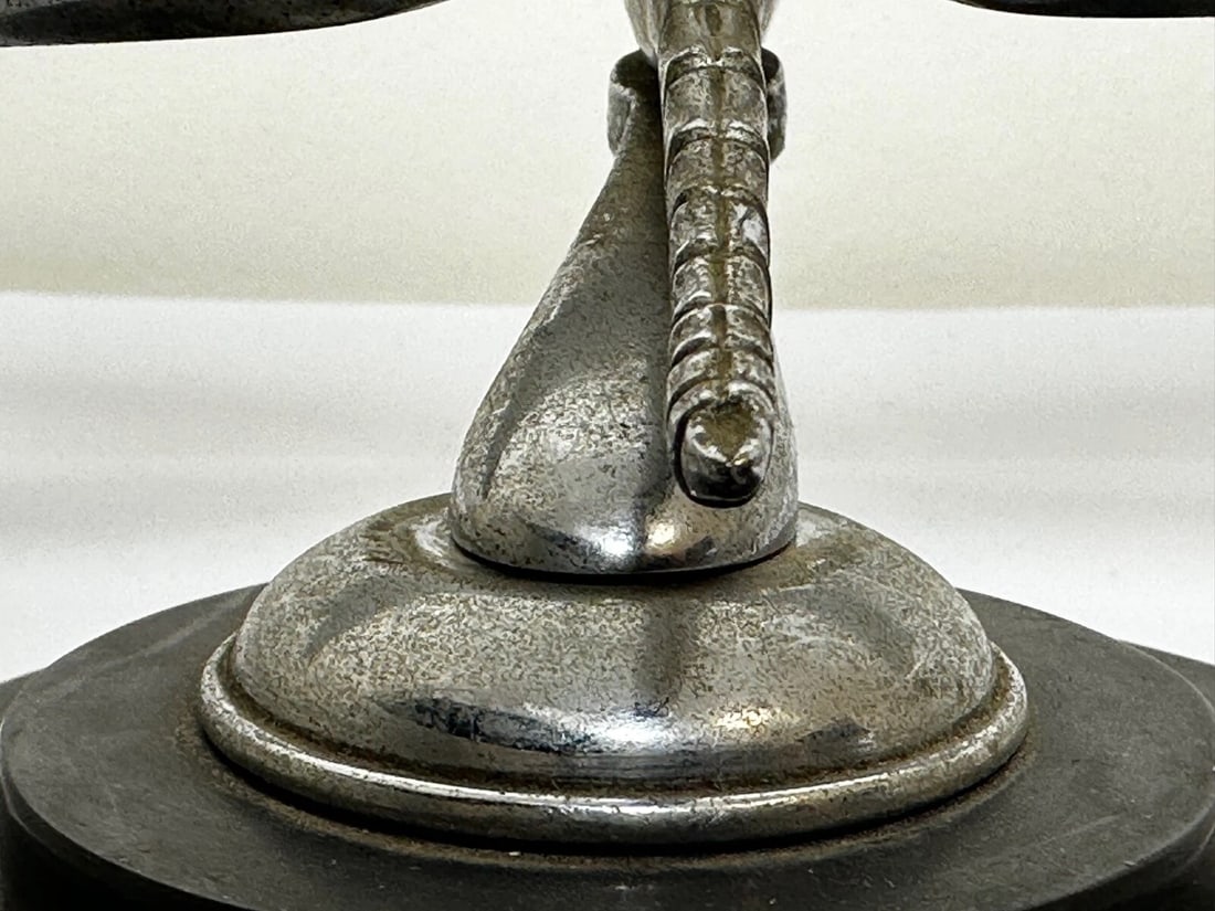 British Small Rare Art Deco Desmo Circa 1934 Dragonfly Car Mascot Sculpture - 17