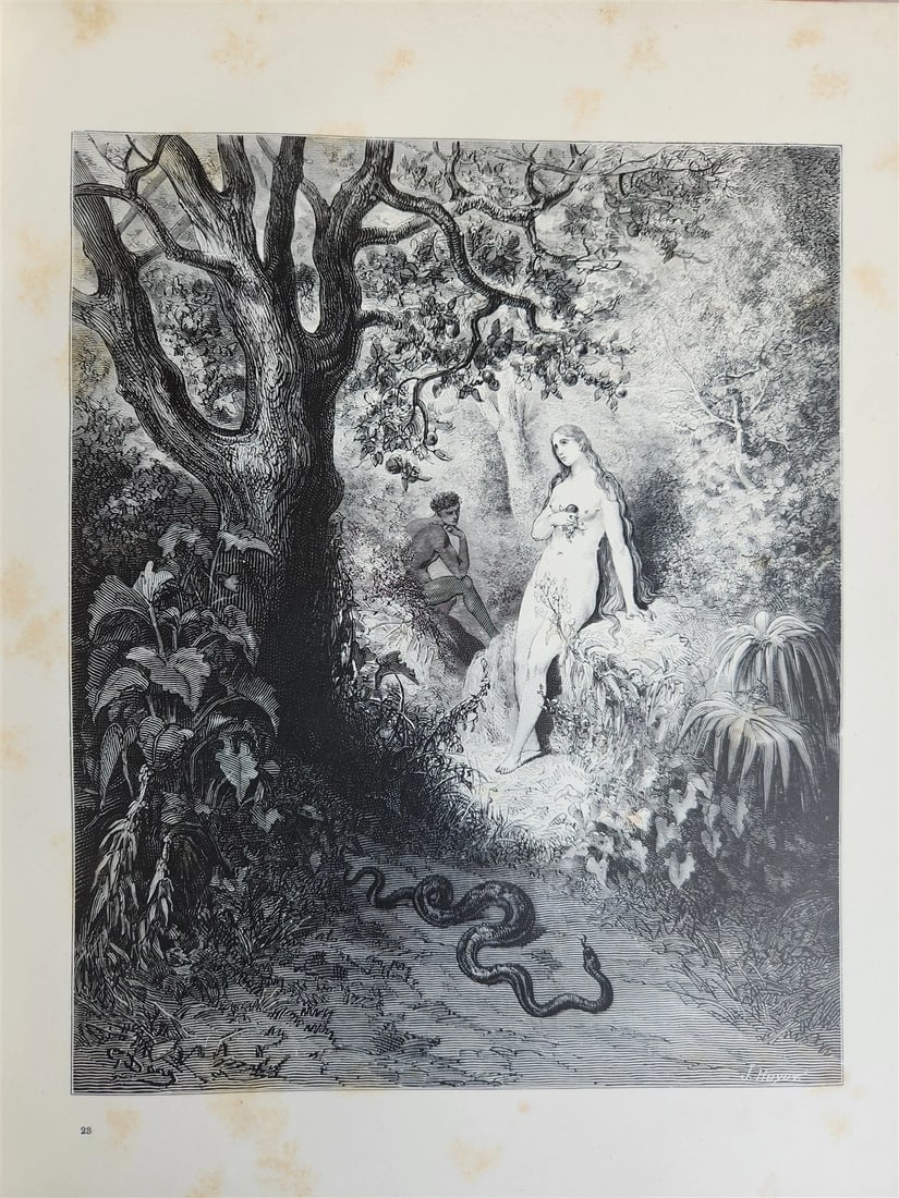1884 MILTON'S PARADISE LOST illustrated by GUSTAVE DORE antique FOLIO in DUTCH - 4