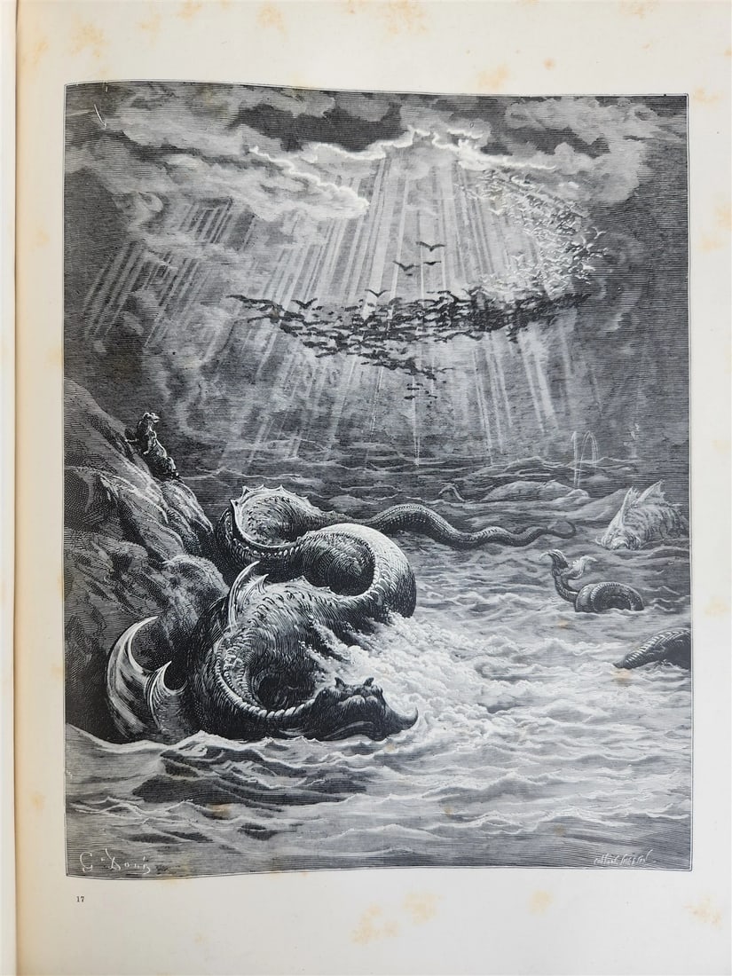 1884 MILTON'S PARADISE LOST illustrated by GUSTAVE DORE antique FOLIO in DUTCH - 7
