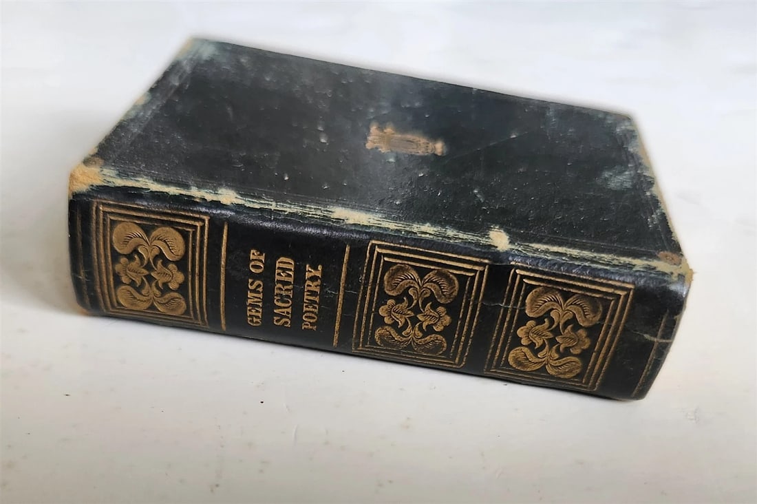 1840s MINIATURE BOOK GEMS of SACRED POETRY in ENGLISH antique - 3