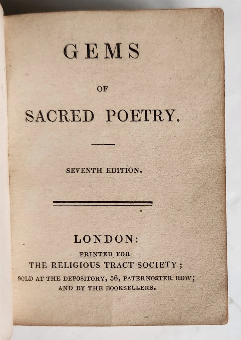 1840s MINIATURE BOOK GEMS of SACRED POETRY in ENGLISH antique - 4