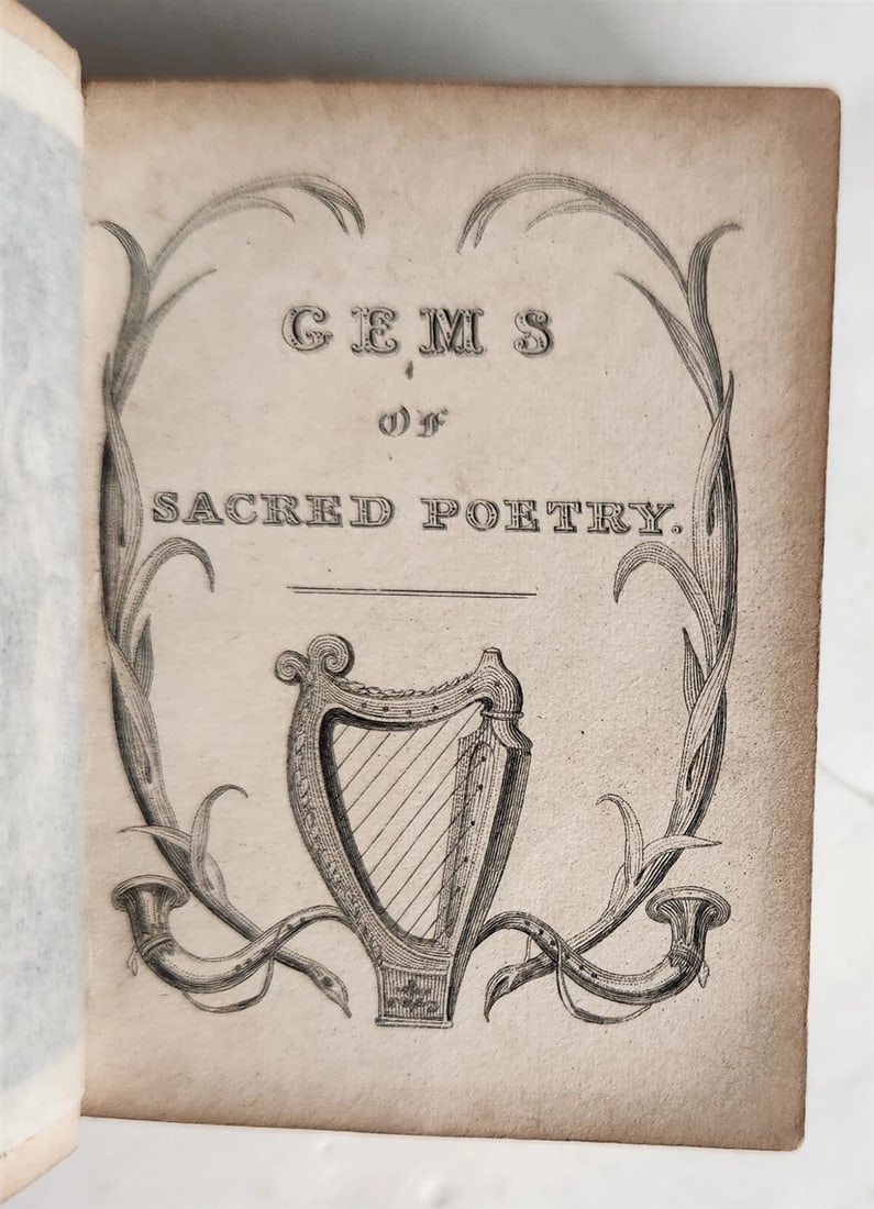 1840s MINIATURE BOOK GEMS of SACRED POETRY in ENGLISH antique - 6