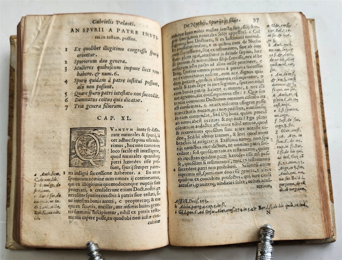 1572 CANON LAW by Gabriele Paleotti De nothis spuriisque filiis liber antique - 5