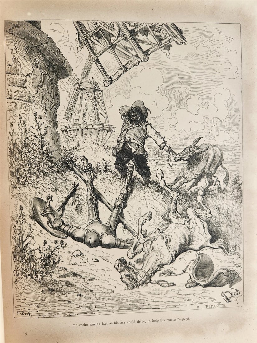 1864 DON QUIXOTE by CERVANTES antique GUSTAVE DORE ILLUSTRATED FOLIO in ENGLISH - 9