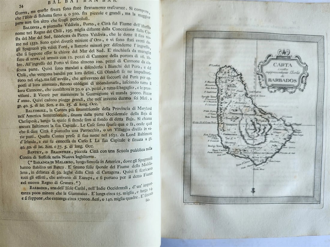 1763 IL GAZZETTIERE AMERICANO antique ILLUSTRATED w/ MAPS & ENGRAVINGS FOLIO - 9