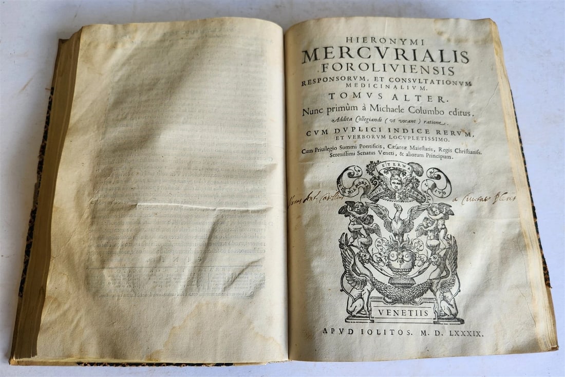 1587-1597 MEDICAL TREATISE by HIERONYMI MERCURIALIS antique 16th CENTURY FOLIO - 3