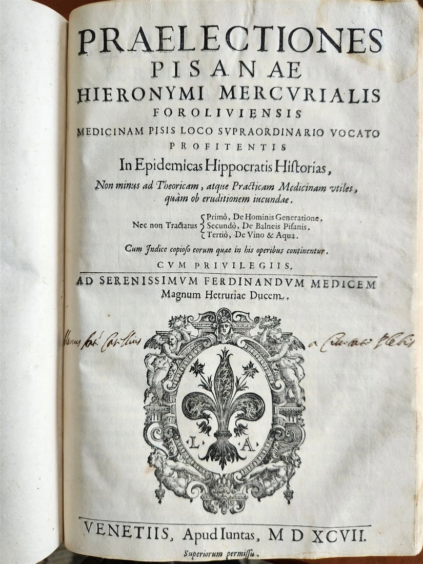 1587-1597 MEDICAL TREATISE by HIERONYMI MERCURIALIS antique 16th CENTURY FOLIO - 4