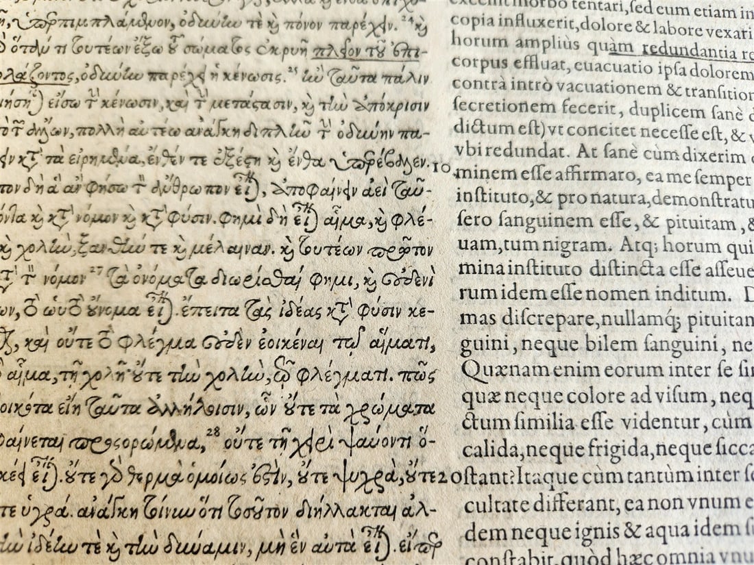 1595 HIPPOCRATES Opera Omnia antique 16th CENTURY FOLIO - 8