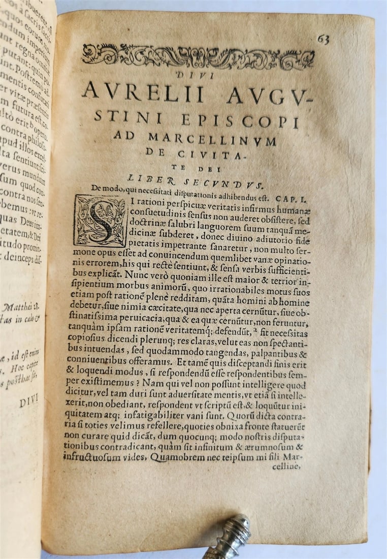 1560 AUGUSTINE of HIPPO De civitate Dei antique 16th century VELLUM BOUND - 13