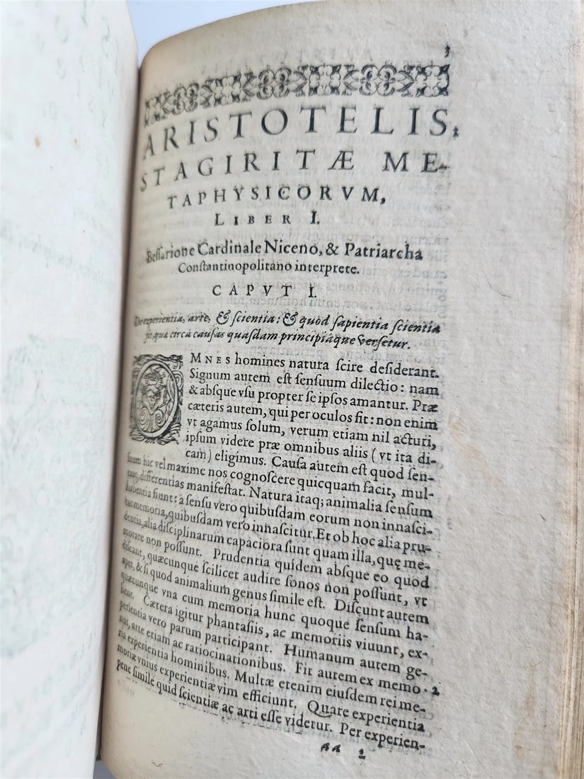 1593 ARISTOTELIS Tomus Physicus 2 VOLUMES antique 16th century VELLUM BOUND - 12