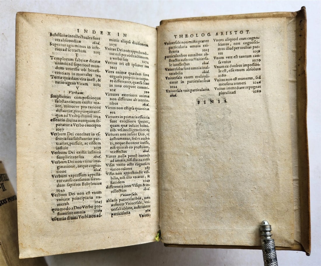 1593 ARISTOTELIS Tomus Physicus 2 VOLUMES antique 16th century VELLUM BOUND - 7