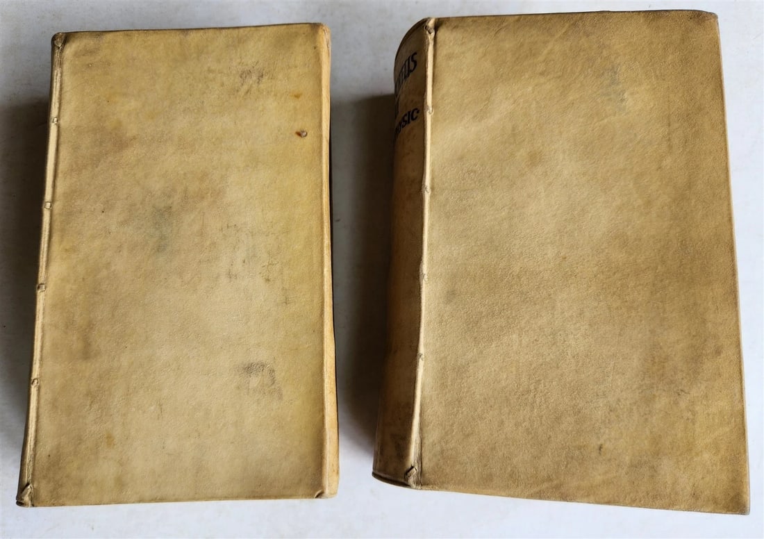 1593 ARISTOTELIS Tomus Physicus 2 VOLUMES antique 16th century VELLUM BOUND - 9