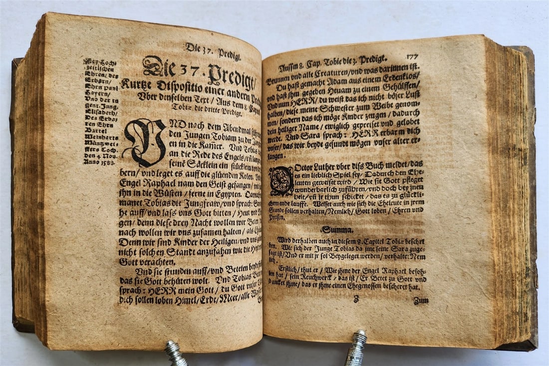 1592 GERMAN THEOLOGY by Hieronymus Mencel antique 16th century PIGSKIN BOUND - 13
