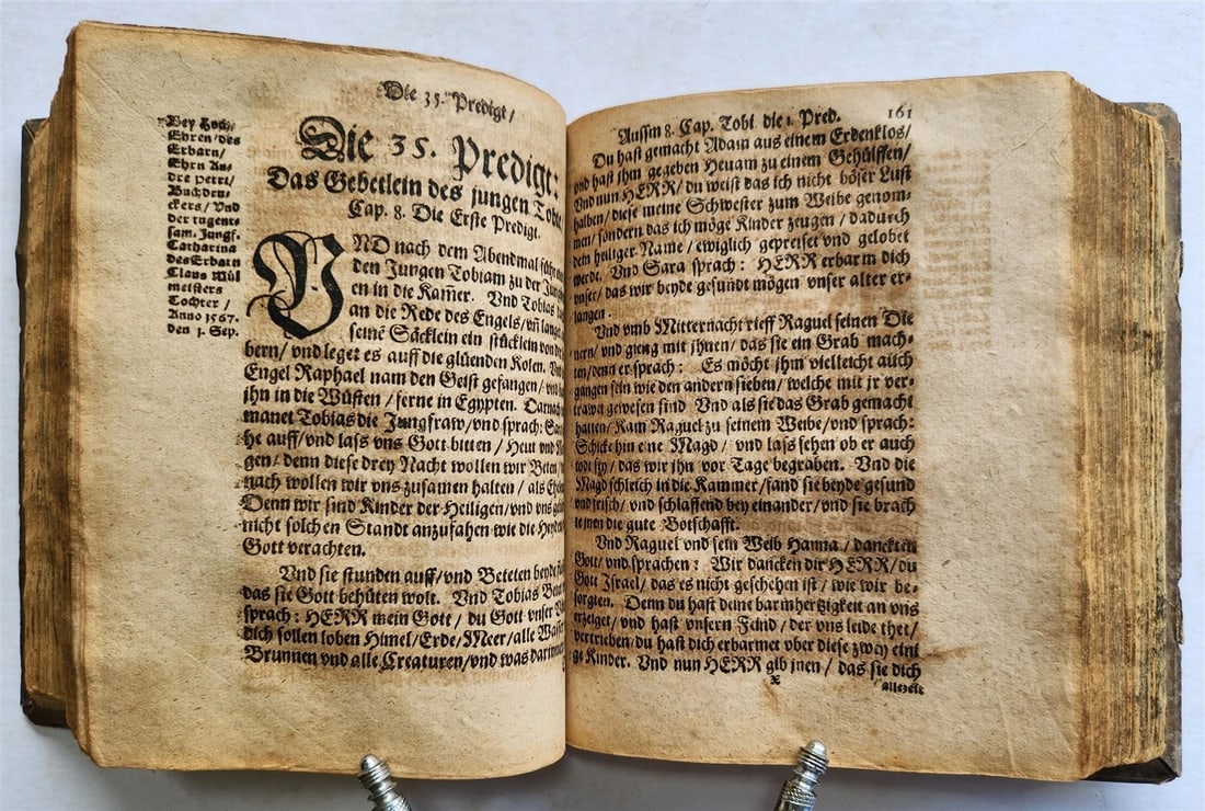 1592 GERMAN THEOLOGY by Hieronymus Mencel antique 16th century PIGSKIN BOUND - 14