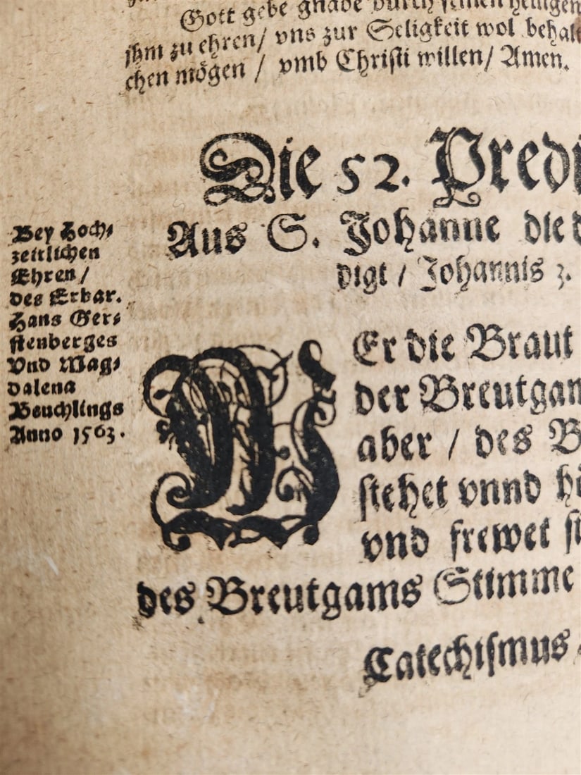 1592 GERMAN THEOLOGY by Hieronymus Mencel antique 16th century PIGSKIN BOUND - 17