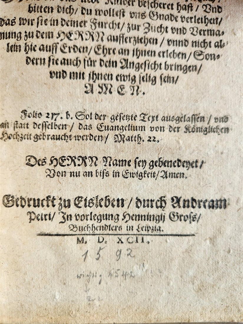 1592 GERMAN THEOLOGY by Hieronymus Mencel antique 16th century PIGSKIN BOUND - 18