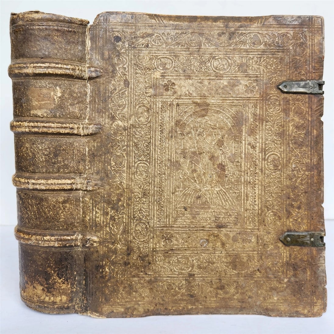 1592 GERMAN THEOLOGY by Hieronymus Mencel antique 16th century PIGSKIN BOUND - 5