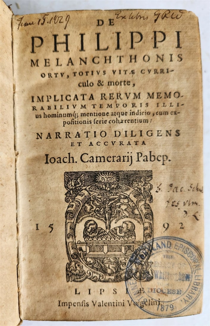1592 PHILLIP MELANCHTHON BIOGRAPHY antique VELLUM BINDING 16th CENTURY (1 of 11)