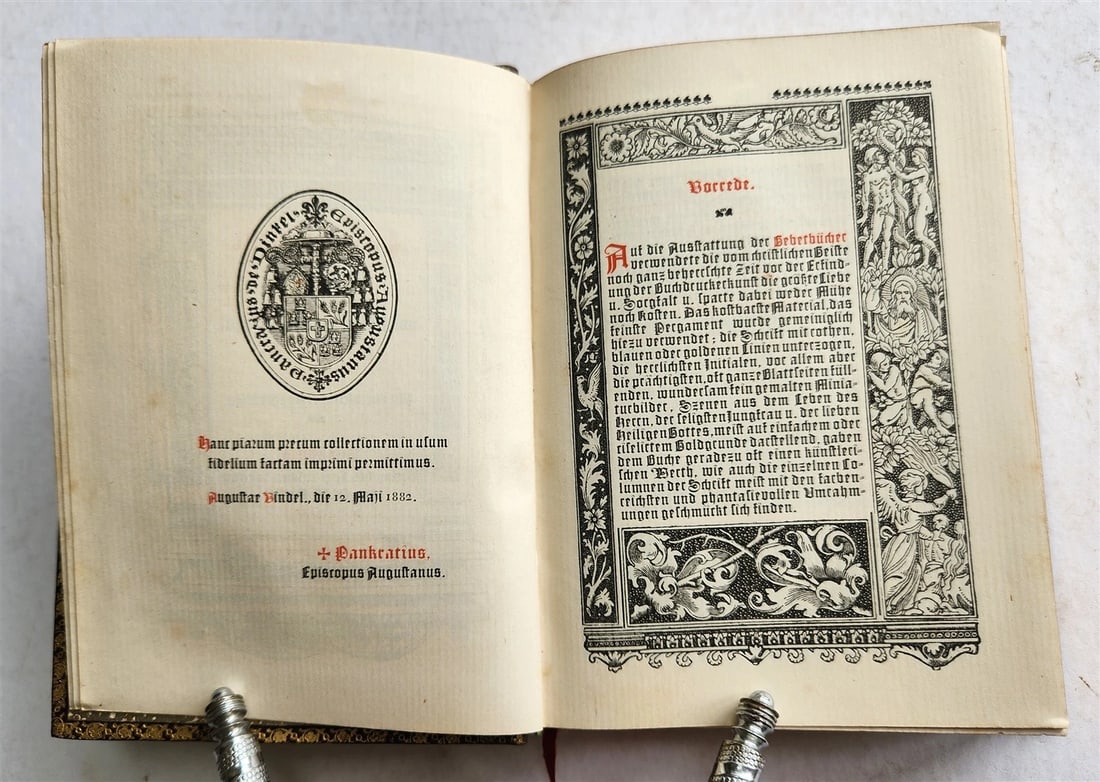 1882 Catholicum Romanum antique ILLUSTRATED PRAYER BOOK in GERMAN - 9