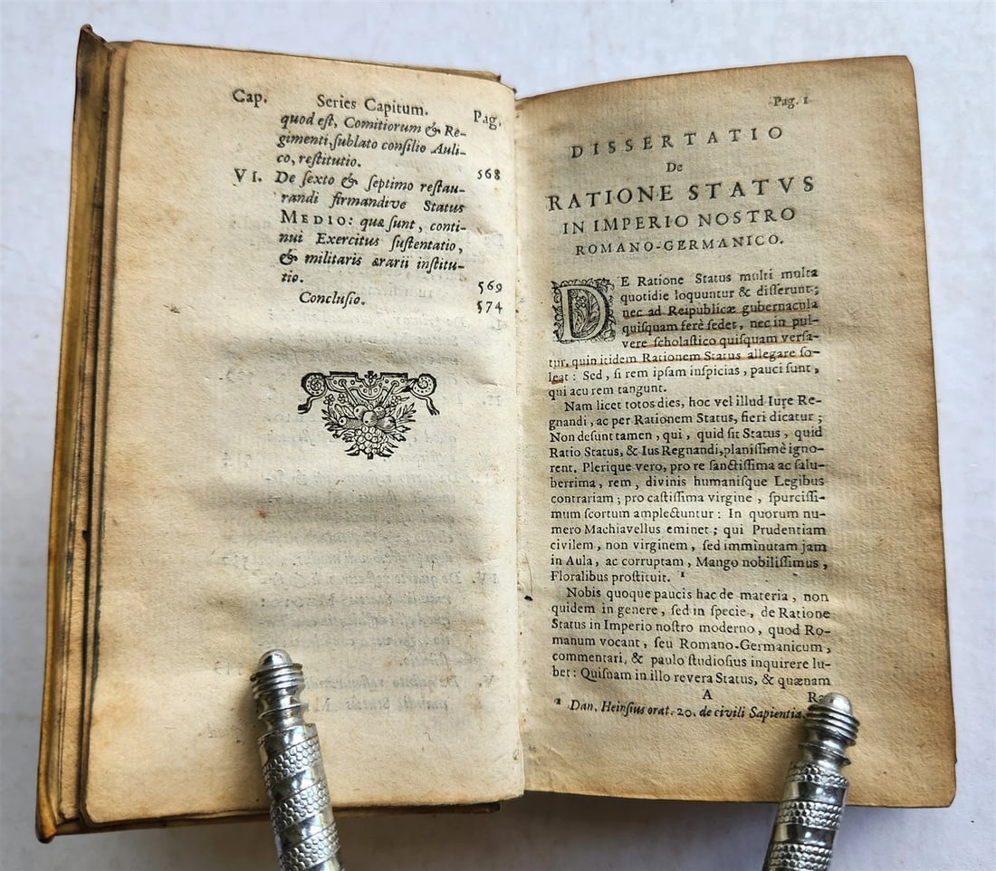 1647 RATIONE STATUS in IMPERIO NOSTRO ROMANO-GERMANICO antique VELLUM BINDING - 9