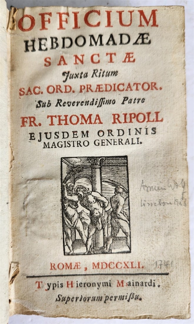 1741 OFFICIUM HEBDOMADAE SANCTAE antique DECORATIVE BINDING Holy Week Office - 2