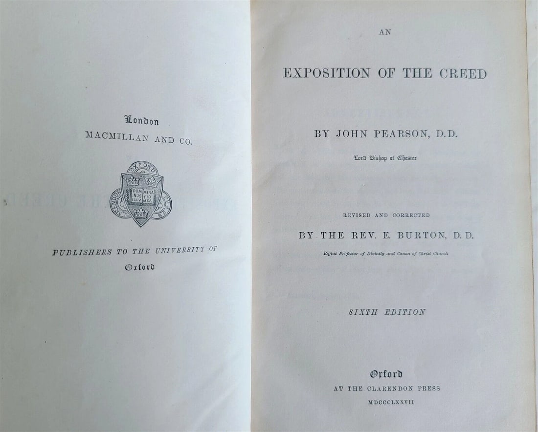 1877 Exposition of the Creed antique DECORATIVE LEATHER BINDING - 3