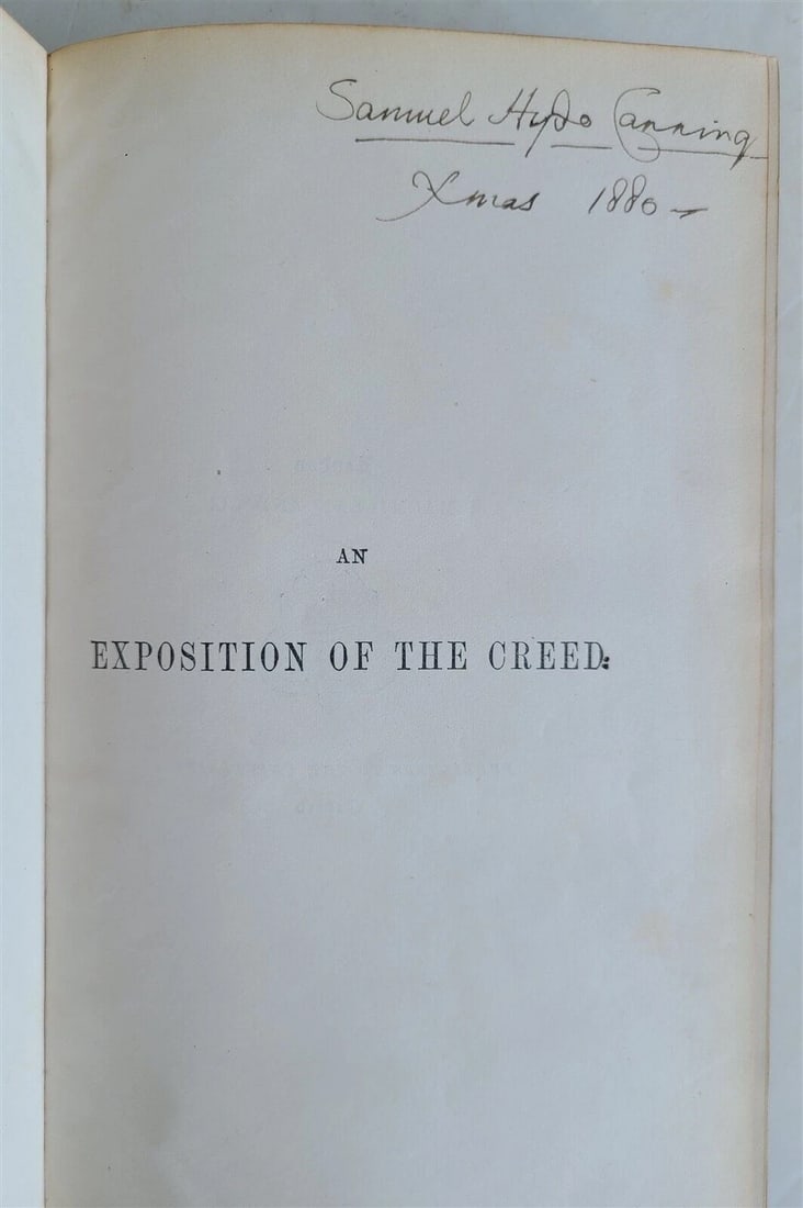1877 Exposition of the Creed antique DECORATIVE LEATHER BINDING - 4