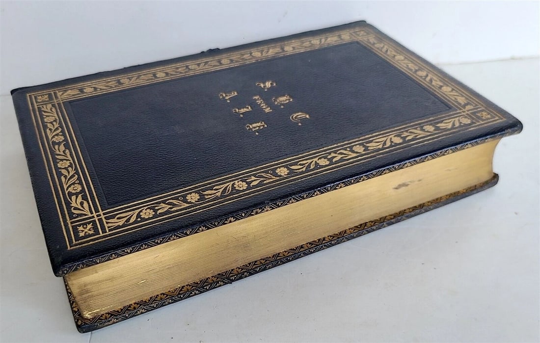 1877 Exposition of the Creed antique DECORATIVE LEATHER BINDING - 6