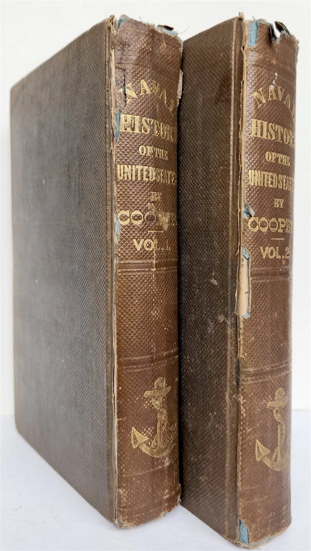 1840 History of Navy of United States of America by J.F.Cooper antique 2 volumes - 2