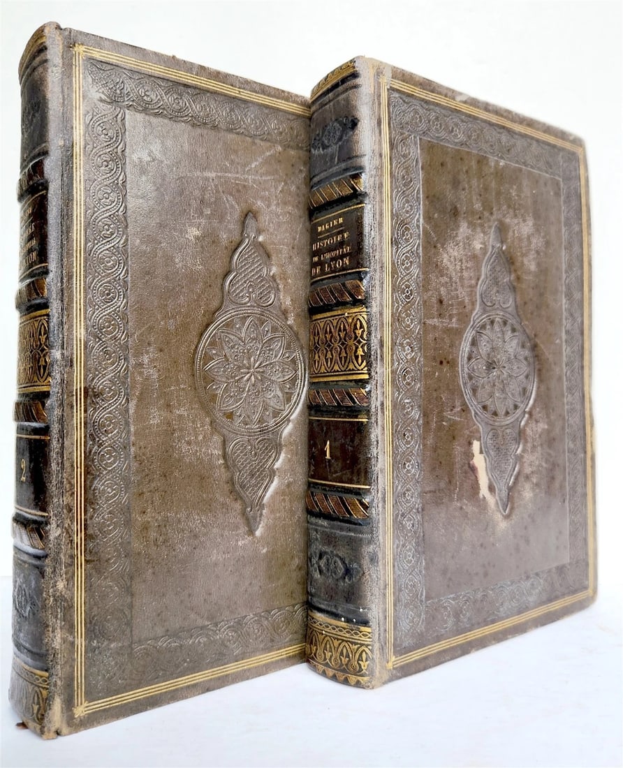 1830 History of General Hospital Grand Hotel-Dieu of Lyon 2 VOLS antique French (1 of 11)