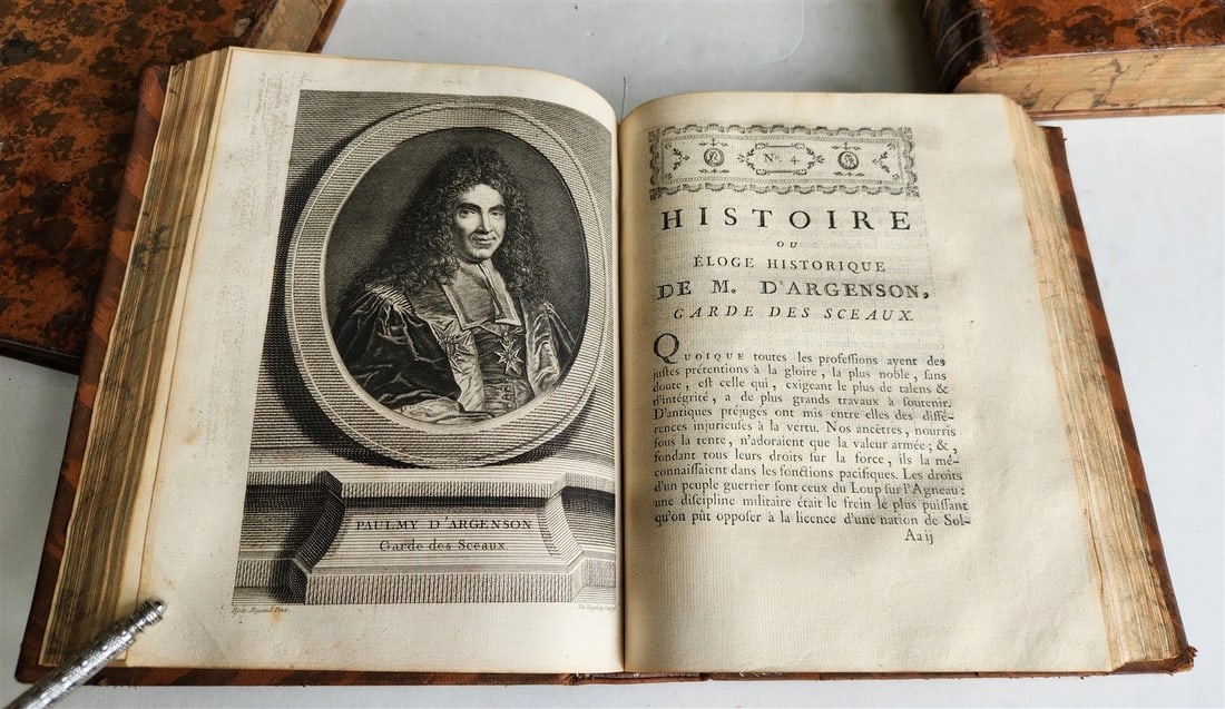 1777 ILLUSTRIOUS FRANCE or FRENCH PLUTARCH antique 3 volumes ILLUSTRATED - 6