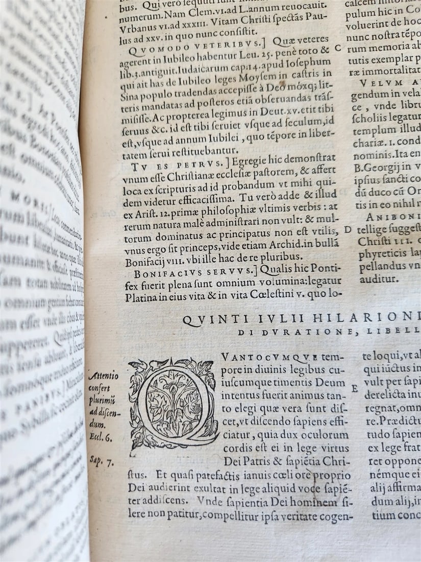 1579 Sacrae bibliothecae sanctorum patrum PIGSKIN BOUND FOLIO 16th cent. ANTIQUE - 13