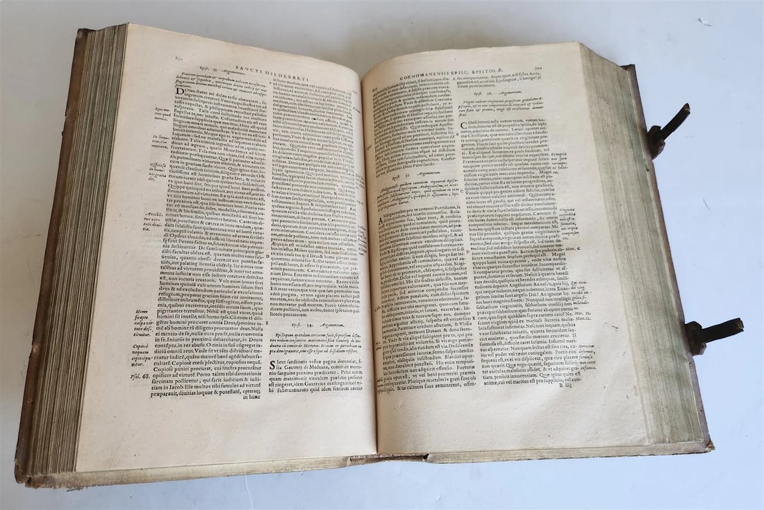 1579 Sacrae bibliothecae sanctorum patrum PIGSKIN BOUND FOLIO 16th cent. ANTIQUE - 15