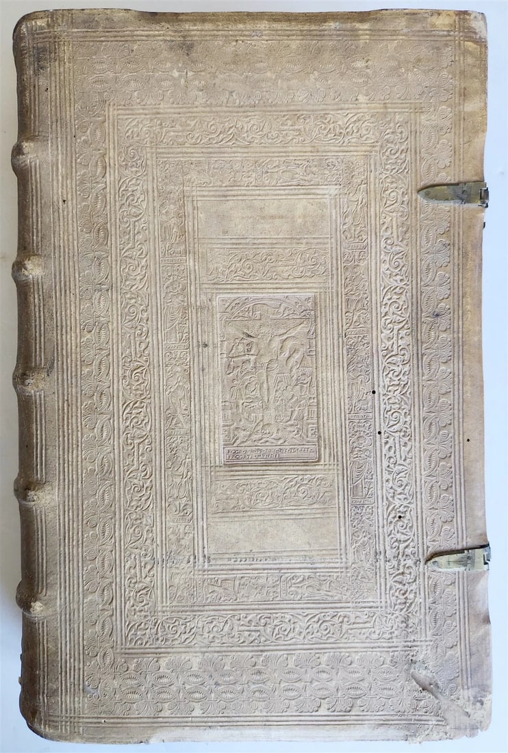 1579 Sacrae bibliothecae sanctorum patrum PIGSKIN BOUND FOLIO 16th cent. ANTIQUE - 6