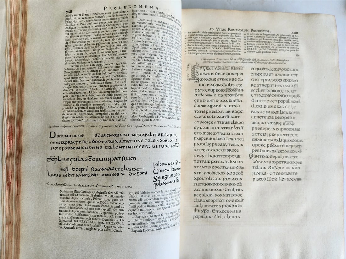 1723 LIVES of ROMAN POPES by Anastasius Bibliothecarius VELLUM FOLIO antique - 11