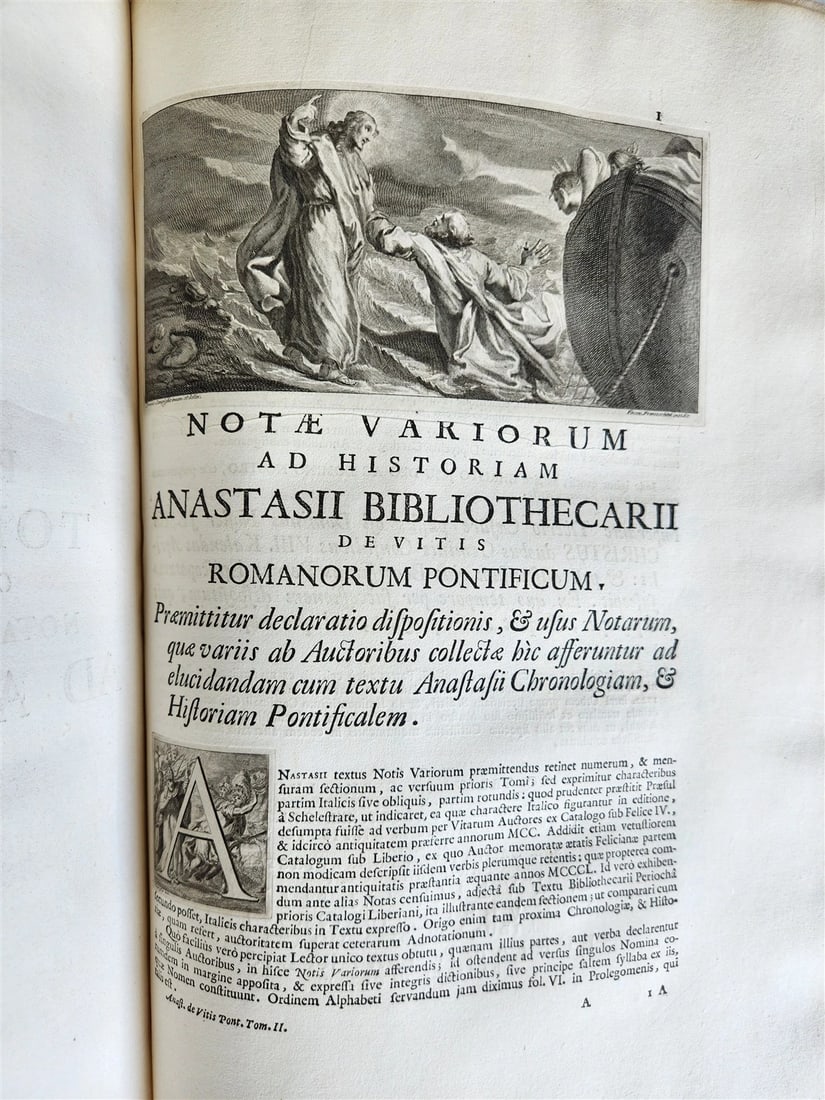 1723 LIVES of ROMAN POPES by Anastasius Bibliothecarius VELLUM FOLIO antique - 14
