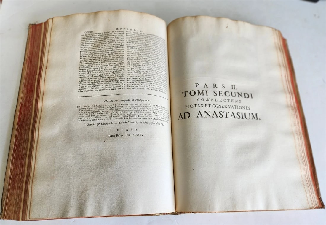 1723 LIVES of ROMAN POPES by Anastasius Bibliothecarius VELLUM FOLIO antique - 15