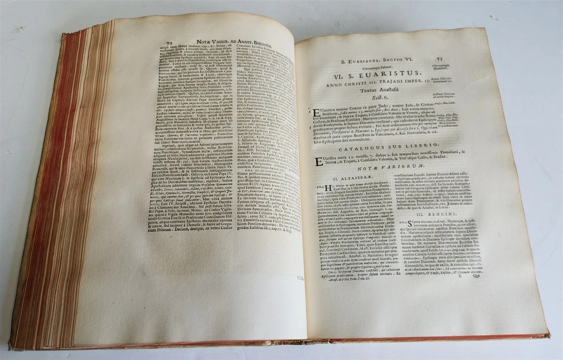 1723 LIVES of ROMAN POPES by Anastasius Bibliothecarius VELLUM FOLIO antique - 19