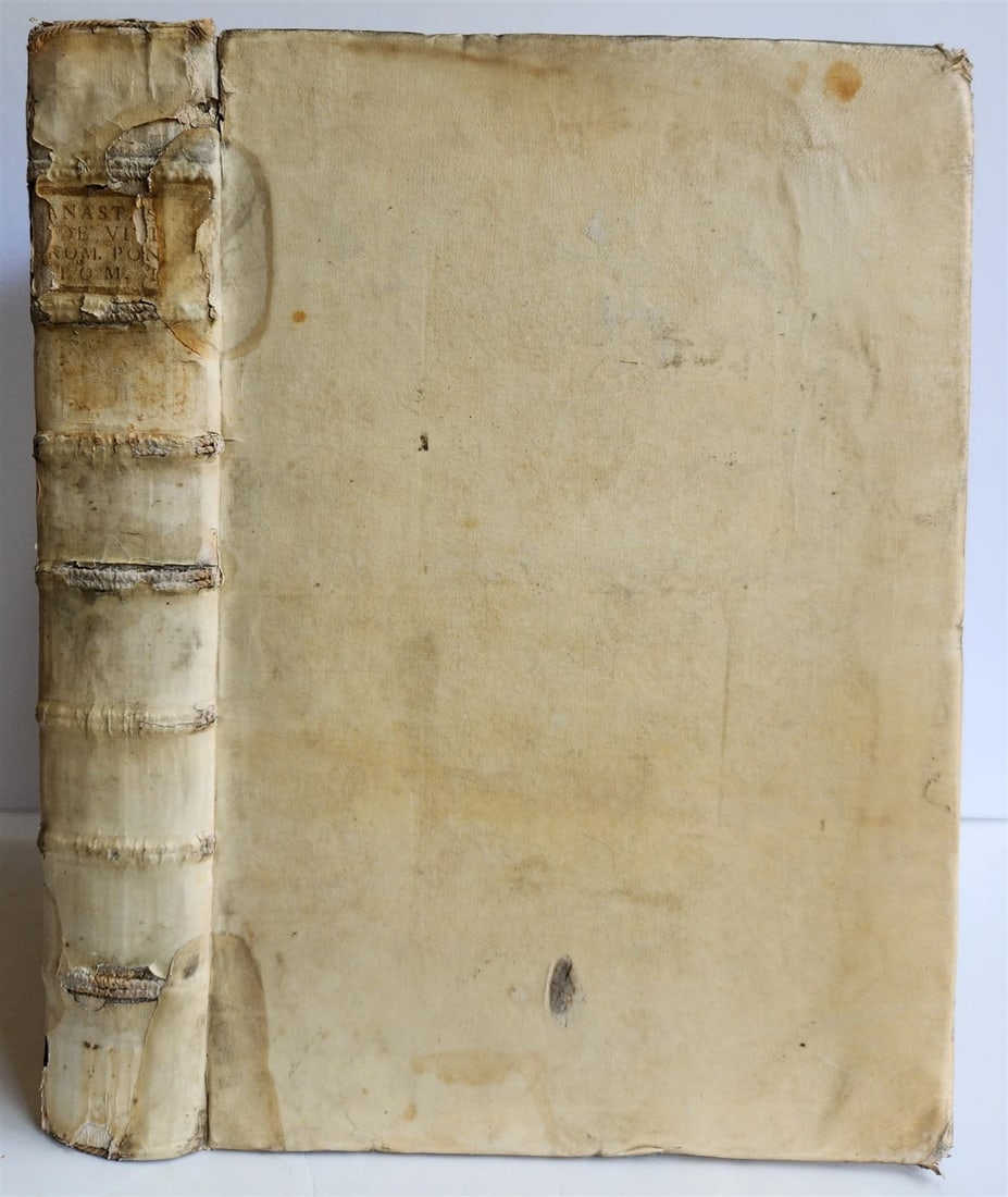 1723 LIVES of ROMAN POPES by Anastasius Bibliothecarius VELLUM FOLIO antique - 3