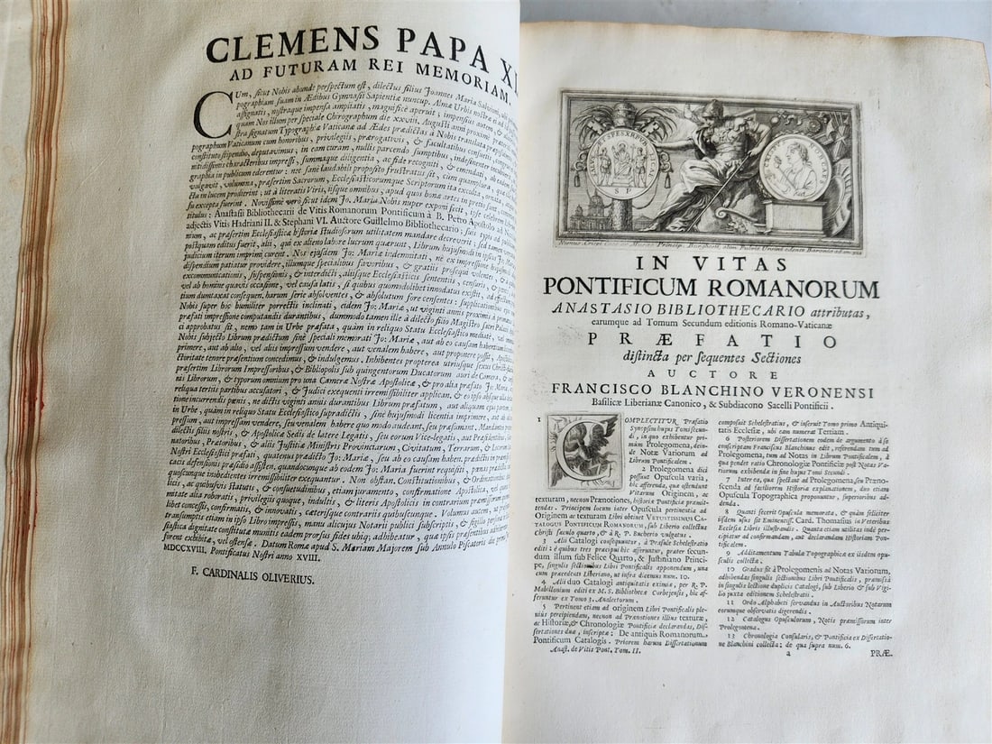 1723 LIVES of ROMAN POPES by Anastasius Bibliothecarius VELLUM FOLIO antique - 7