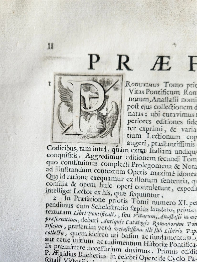 1723 LIVES of ROMAN POPES by Anastasius Bibliothecarius VELLUM FOLIO antique - 9